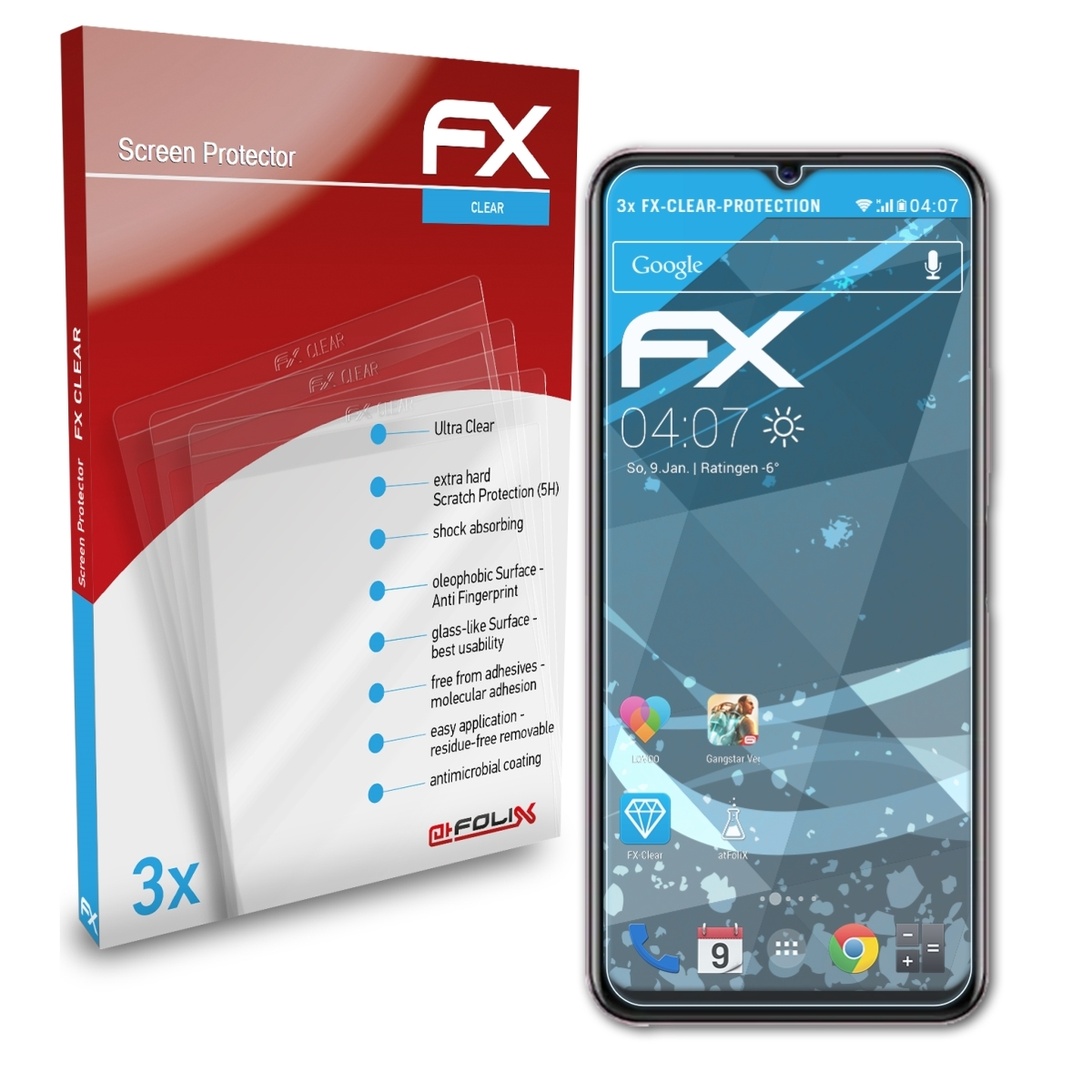 ATFOLIX 3x Y52s FX-Clear Vivo (t1 Displayschutz(für Edition))
