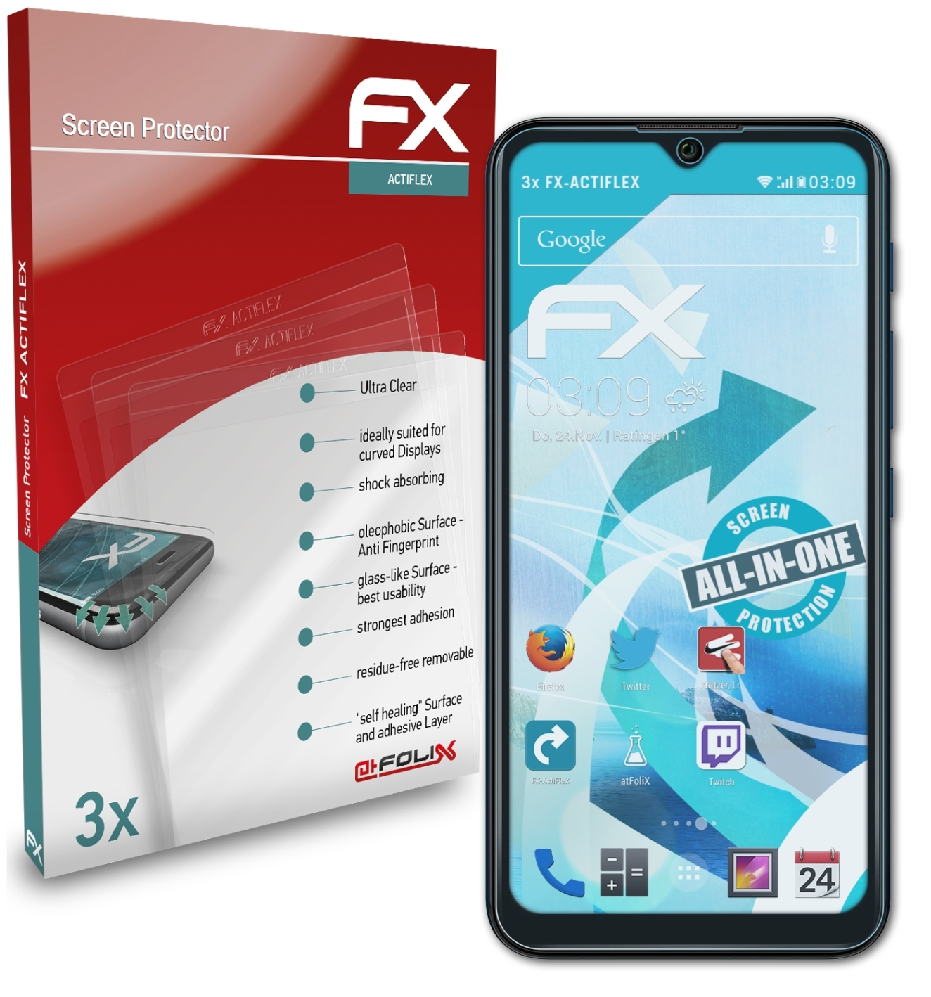 ATFOLIX 3x FX-ActiFleX Displayschutz(für Wiko Y62)