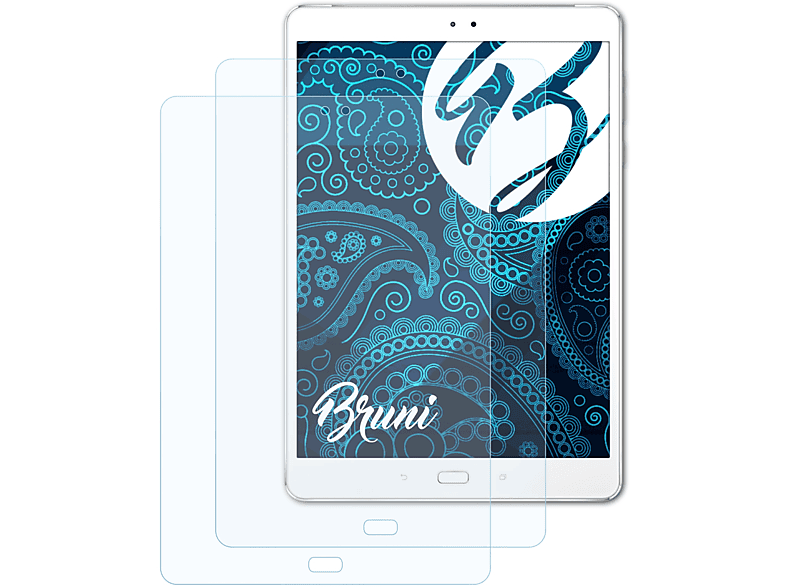 BRUNI 2x Basics-Clear Schutzfolie(für Asus ZenPad 3S 10 (Z500KL))