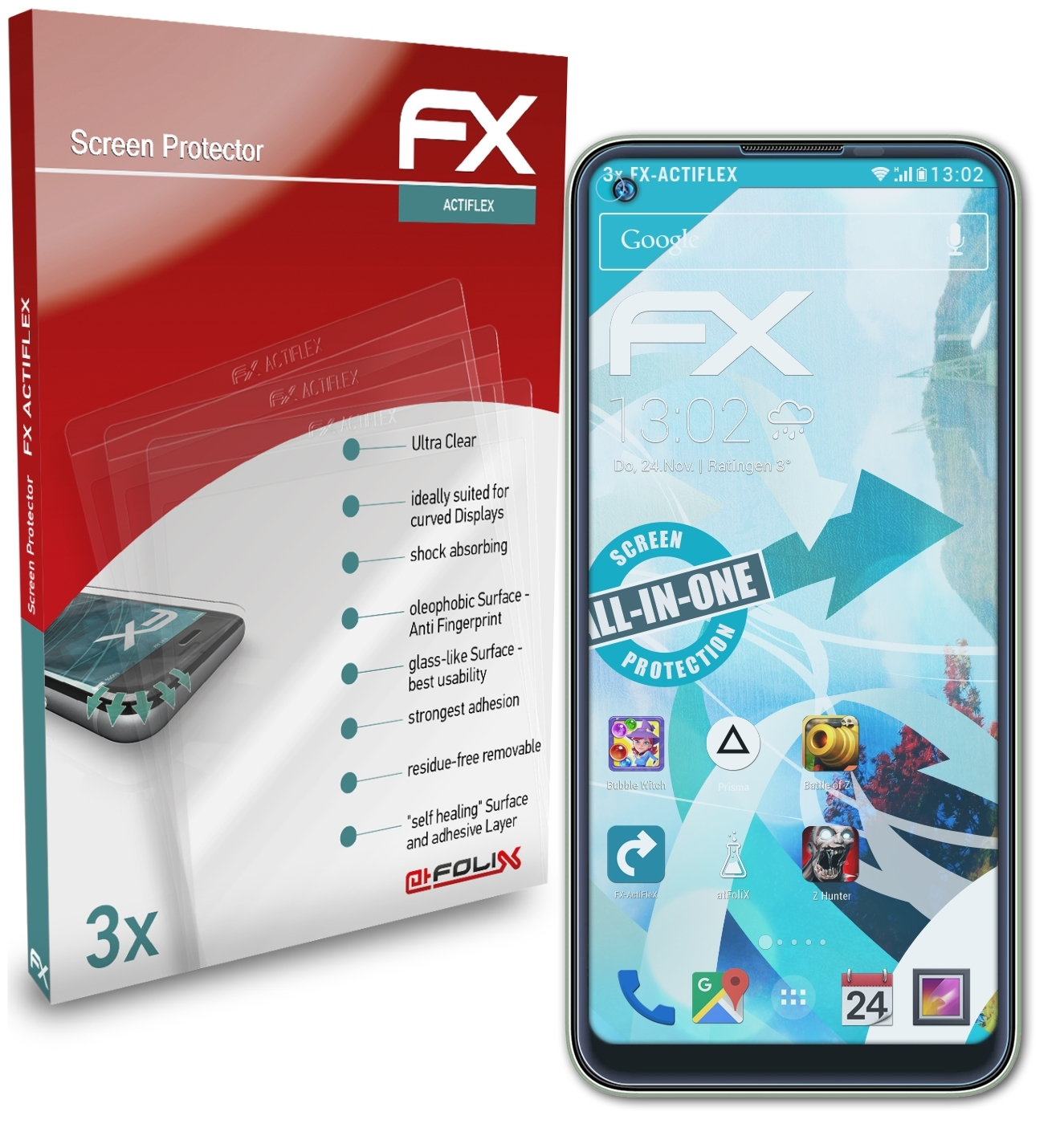 ATFOLIX 3x FX-ActiFleX Displayschutz(für Pro) Oukitel C21