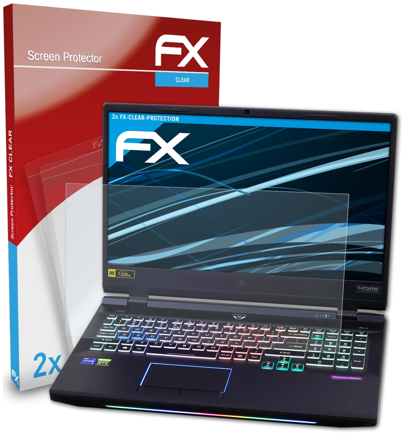 ATFOLIX 2x Helios FX-Clear Predator Acer 500 Displayschutz(für (PH517-52))