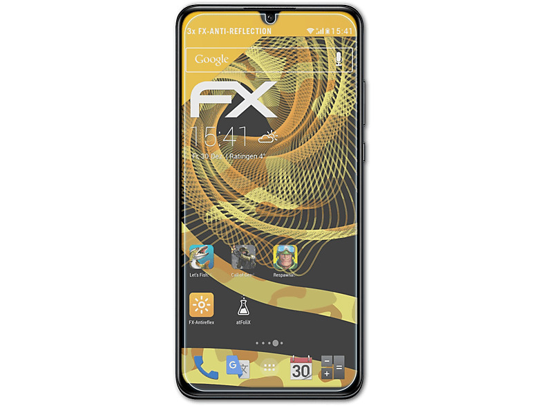 ATFOLIX 3x FX-Antireflex Displayschutz(für Huawei P30 lite)