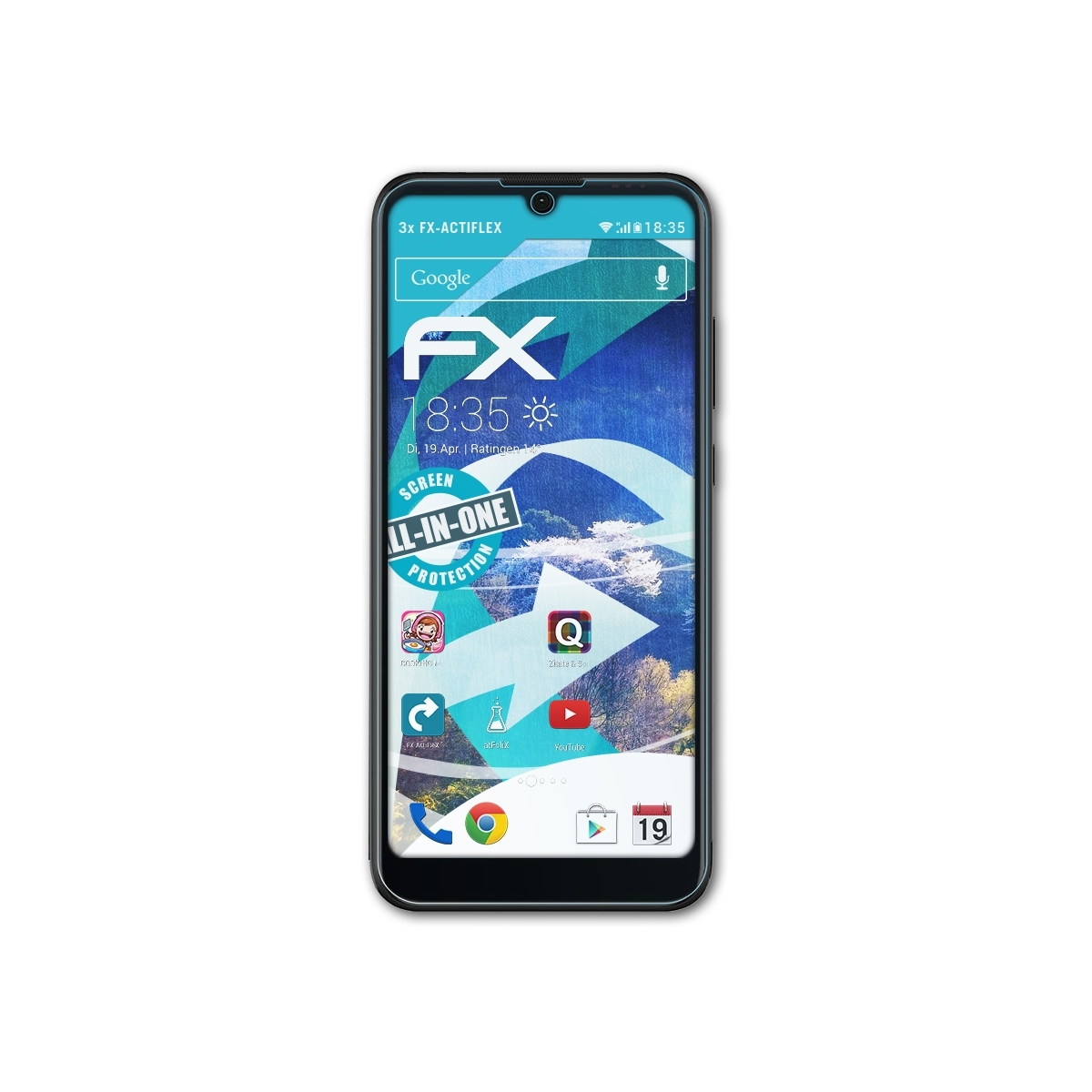 ATFOLIX 3x Displayschutz(für 3) Wiko Ride FX-ActiFleX