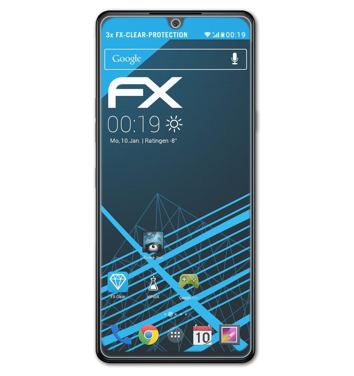3x Displayschutz(für FX-Clear LG ATFOLIX Stylo 6)