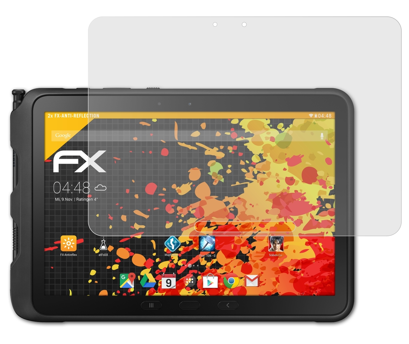 ATFOLIX 2x FX-Antireflex Galaxy Displayschutz(für Samsung Active Tab Pro)