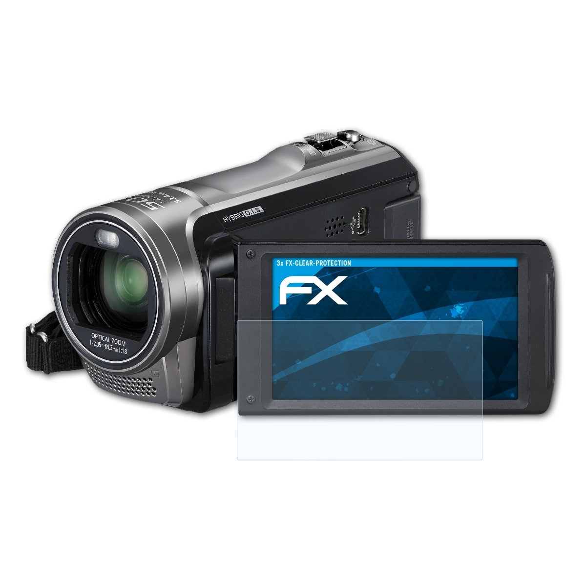 3x FX-Clear HC-V500) Panasonic ATFOLIX Displayschutz(für