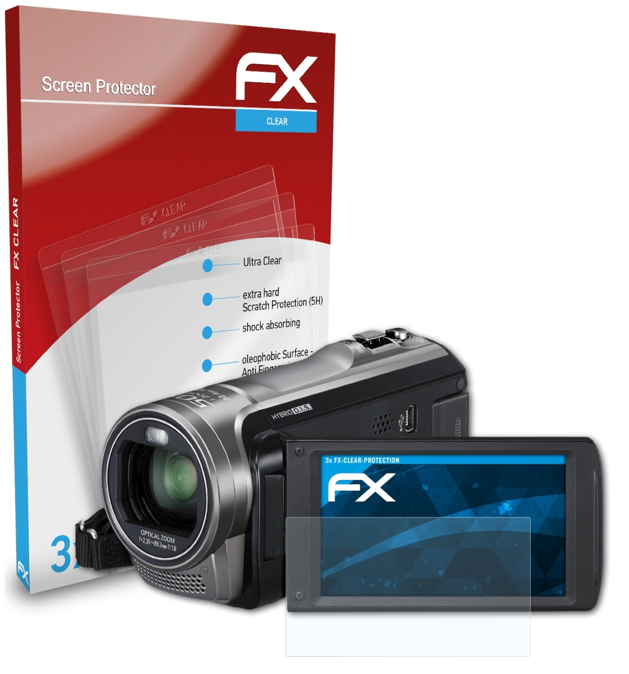 Displayschutz(für HC-V500) 3x ATFOLIX Panasonic FX-Clear