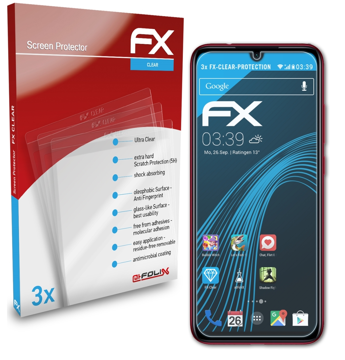 ATFOLIX 3x FX-Clear Displayschutz(für Xiaomi 7) Redmi Note