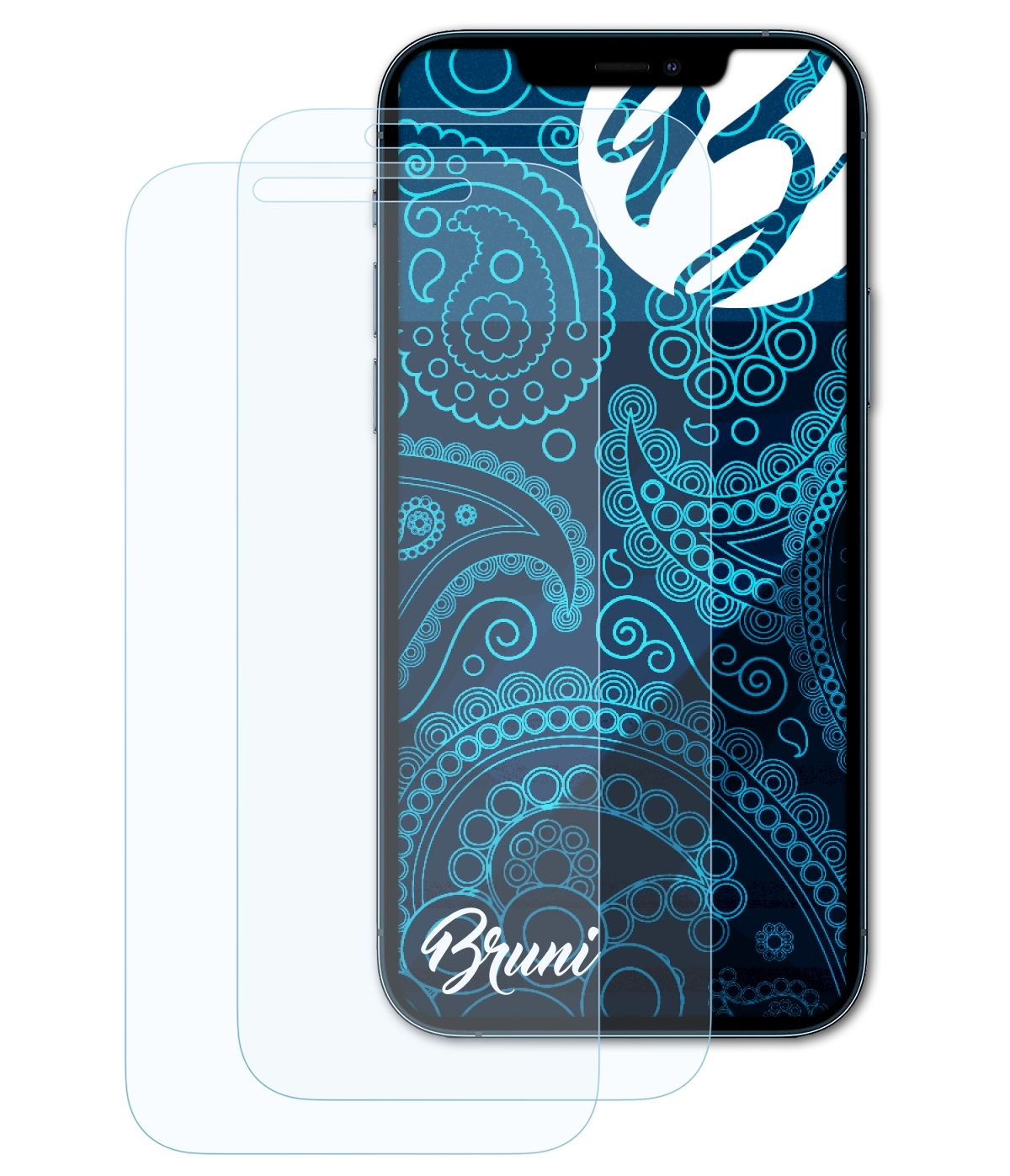 BRUNI 2x Basics-Clear Schutzfolie(für Apple 12 iPhone Pro)