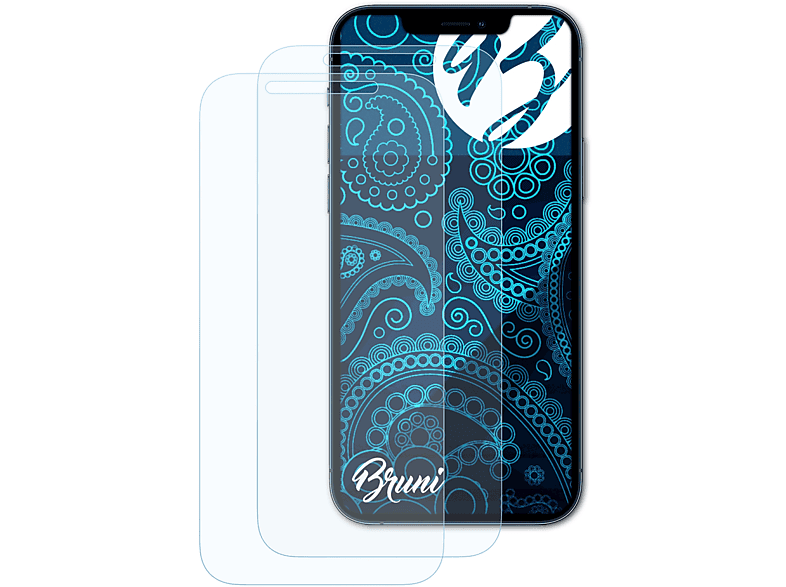 BRUNI 2x Basics-Clear Schutzfolie(für Apple iPhone 12 Pro)