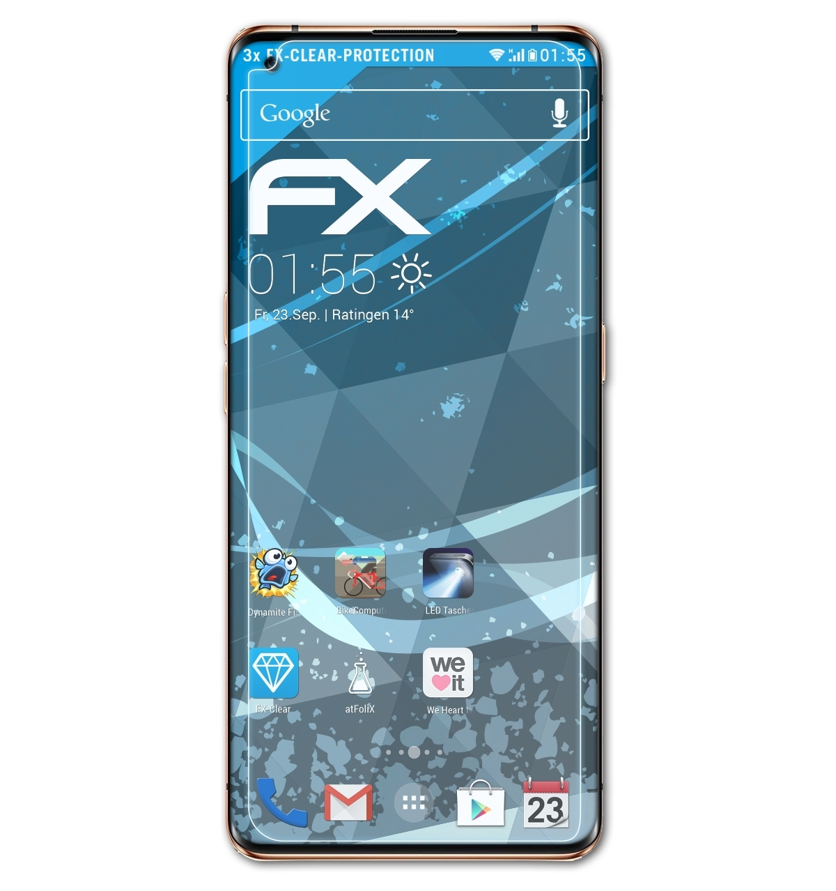 X2 3x Displayschutz(für FX-Clear Pro) Oppo ATFOLIX Find