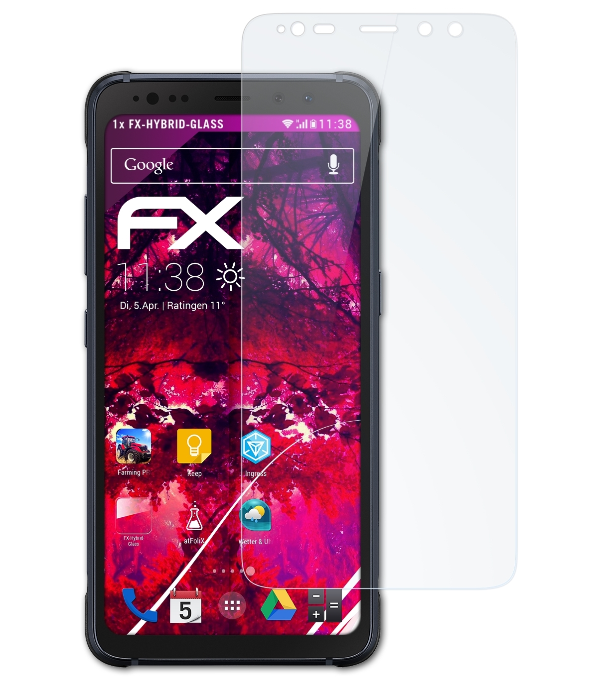 S8 FX-Hybrid-Glass Samsung Active) Galaxy Schutzglas(für ATFOLIX