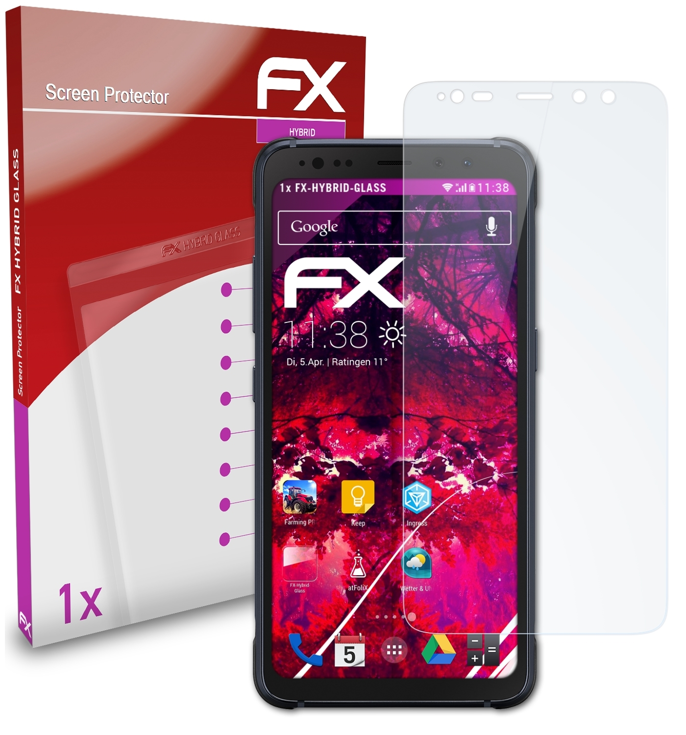 S8 FX-Hybrid-Glass Samsung Active) Galaxy Schutzglas(für ATFOLIX