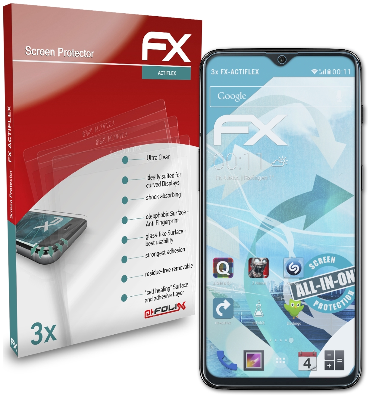 ATFOLIX 3x FX-ActiFleX Displayschutz(für OnePlus 6T)