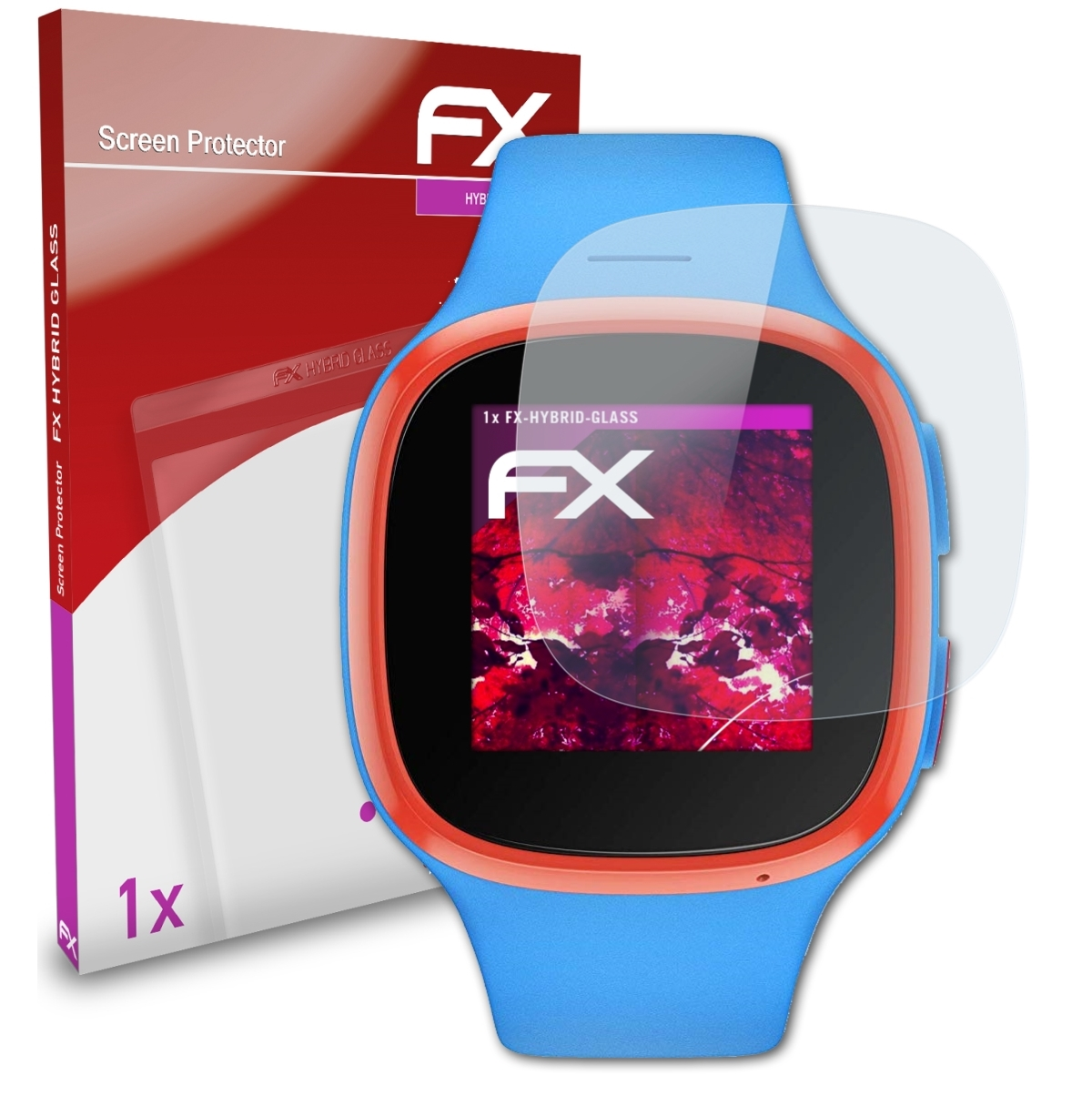 ATFOLIX FX-Hybrid-Glass Schutzglas(für Vodafone V-Kids Watch)