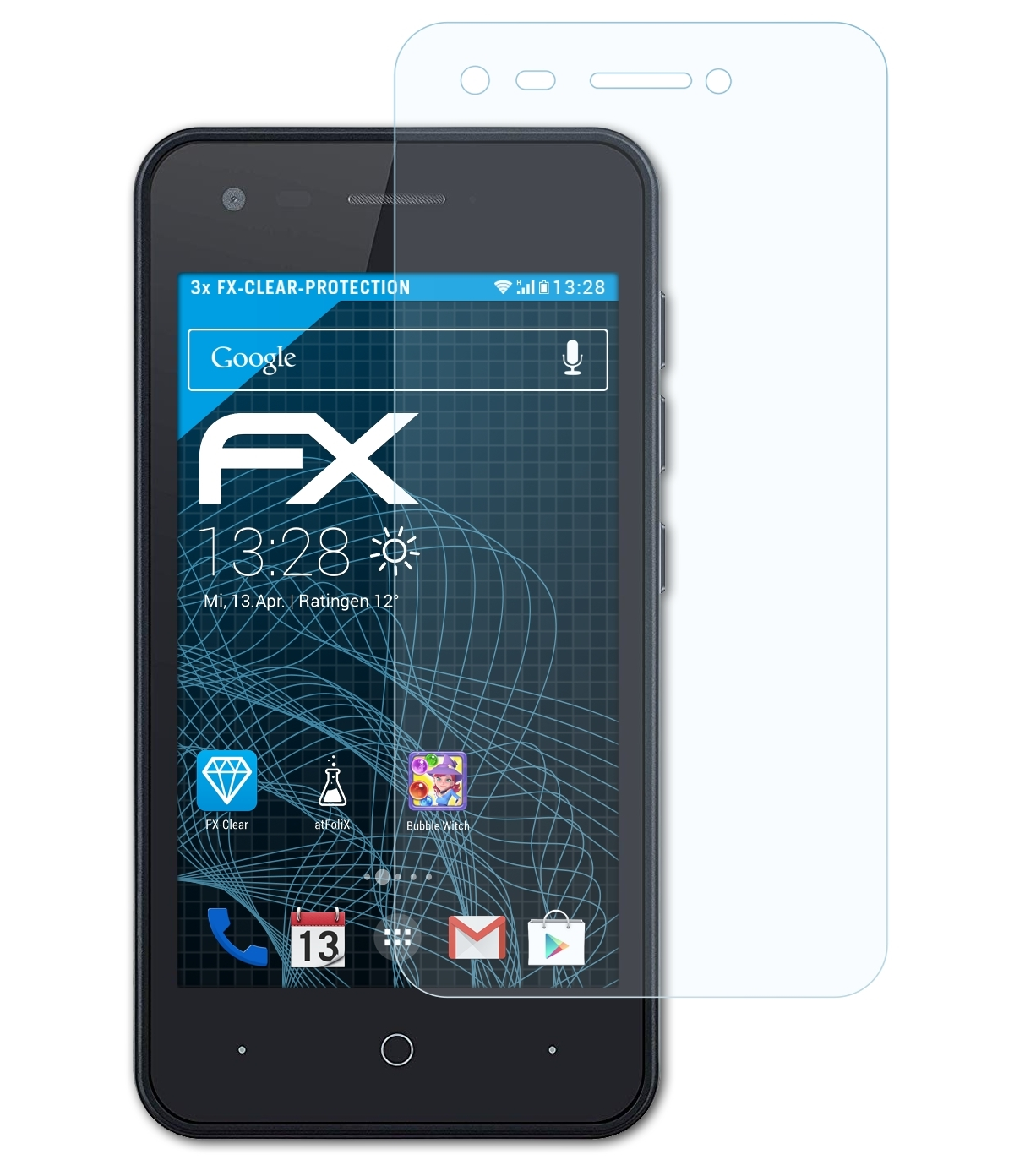 ATFOLIX 3x FX-Clear Displayschutz(für Blade L130) ZTE