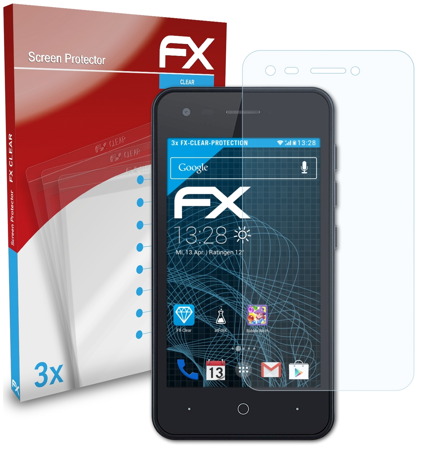 ATFOLIX 3x FX-Clear Displayschutz(für Blade L130) ZTE
