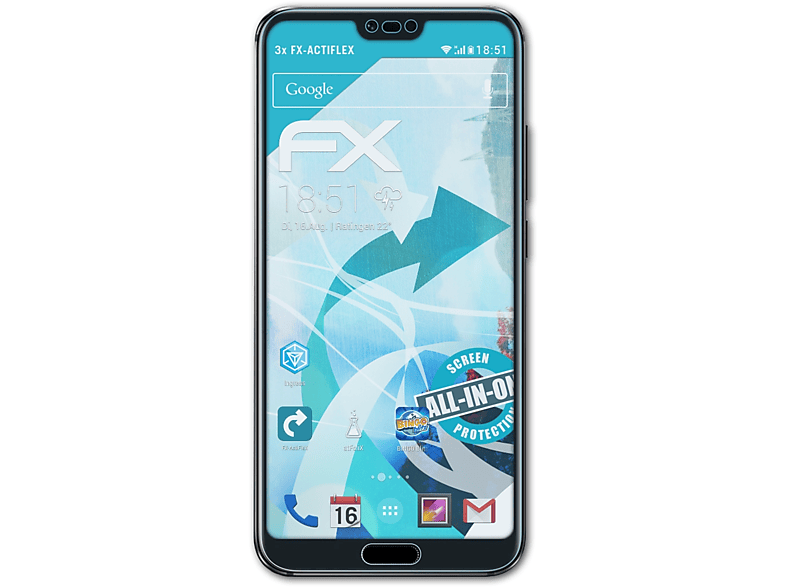 Displayschutz(für Honor 3x ATFOLIX Huawei FX-ActiFleX 10)