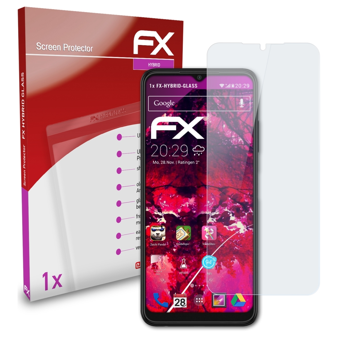ATFOLIX FX-Hybrid-Glass 5G) A22 Schutzglas(für Galaxy Samsung