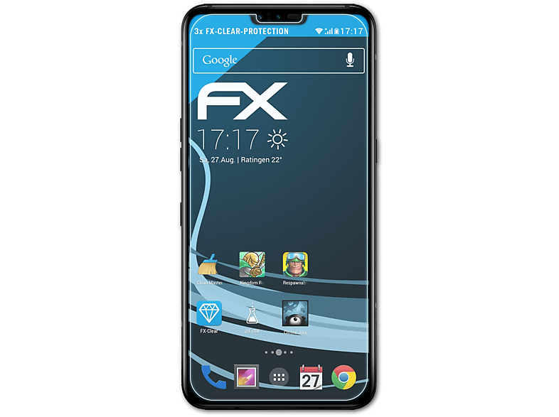 ATFOLIX 3x FX-Clear Displayschutz(für LG V50 ThinQ)