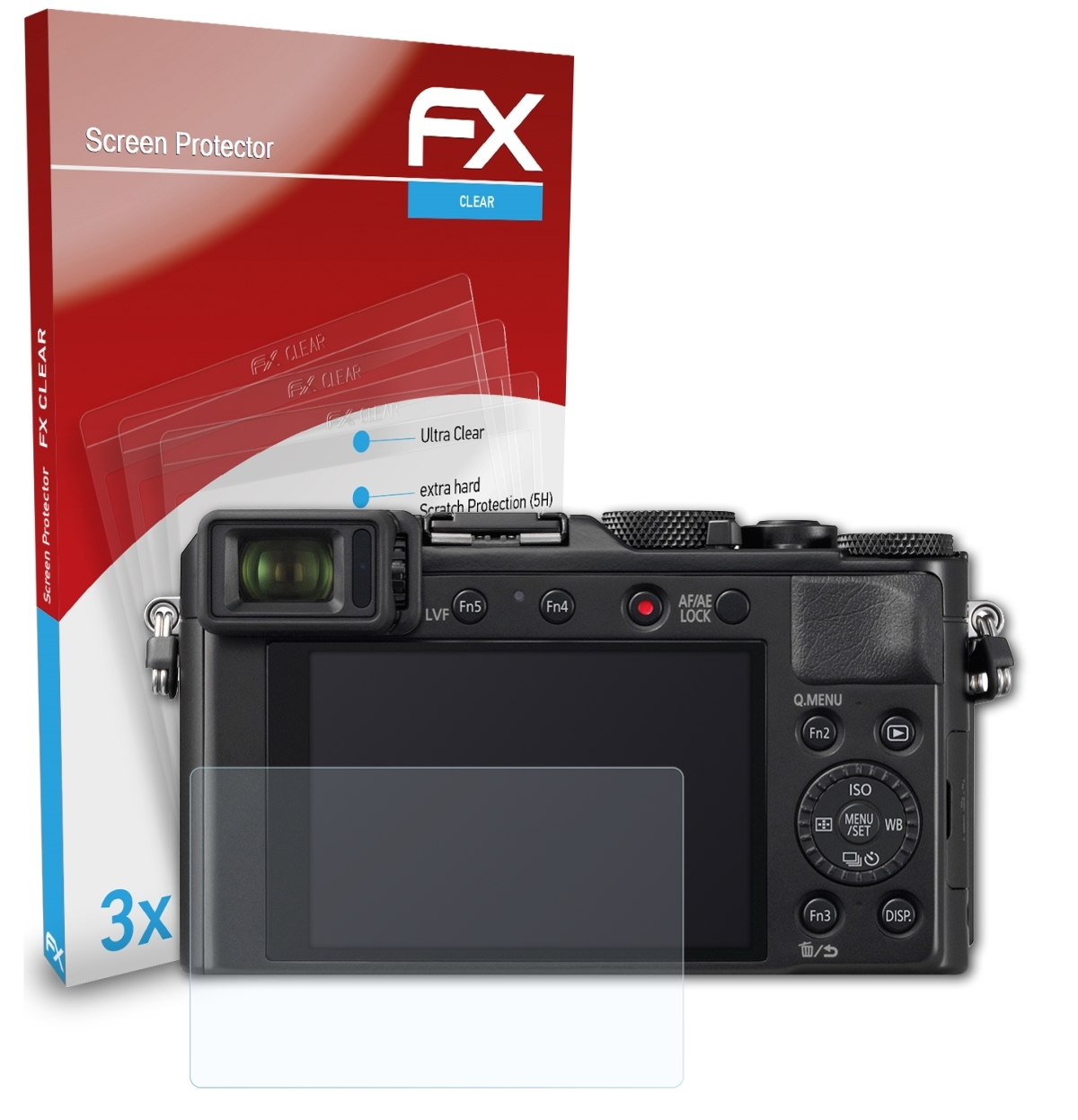 ATFOLIX 3x Displayschutz(für DC-LX100 Panasonic FX-Clear II) Lumix