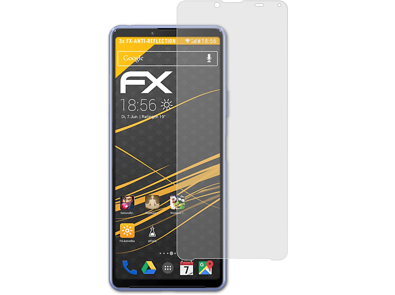ATFOLIX 3x FX-Antireflex Displayschutz(für Sony Xperia 10 III)