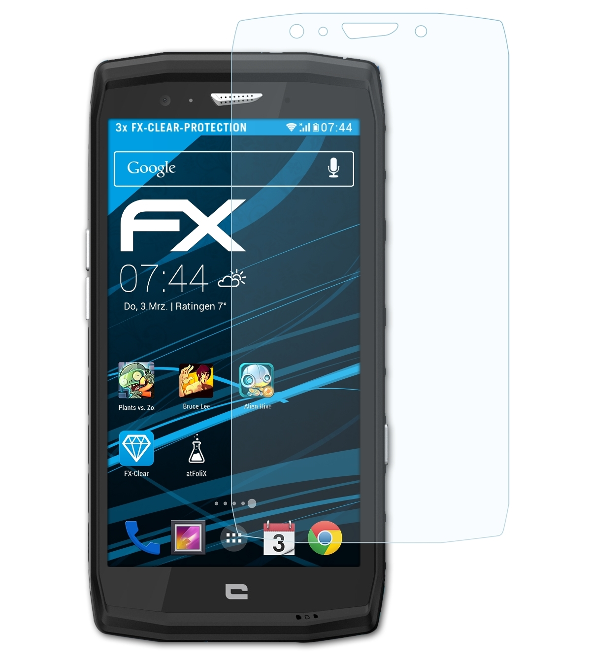 ATFOLIX Crosscall X4) FX-Clear Displayschutz(für Trekker 3x