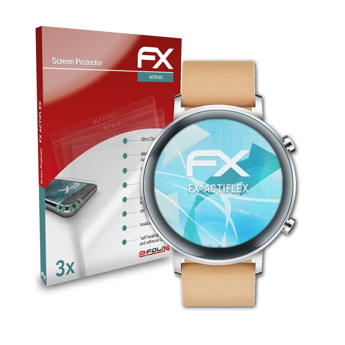 ATFOLIX 3x FX-ActiFleX Displayschutz(für Huawei GT Watch 2 mm)) (42