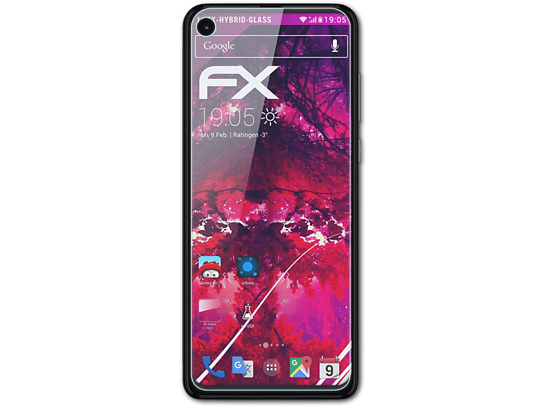 ATFOLIX FX-Hybrid-Glass Schutzglas(für Motorola One Action)