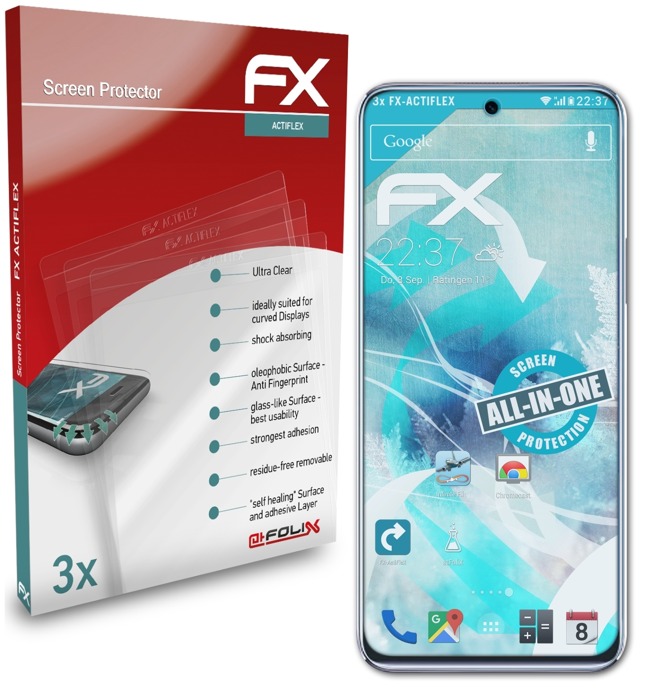 ATFOLIX 3x FX-ActiFleX 5T Play Displayschutz(für Pro) Honor