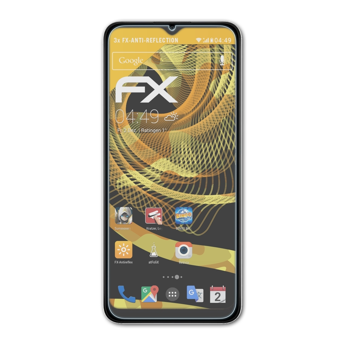 ATFOLIX 3x FX-Antireflex Displayschutz(für Samsung Galaxy A02s)