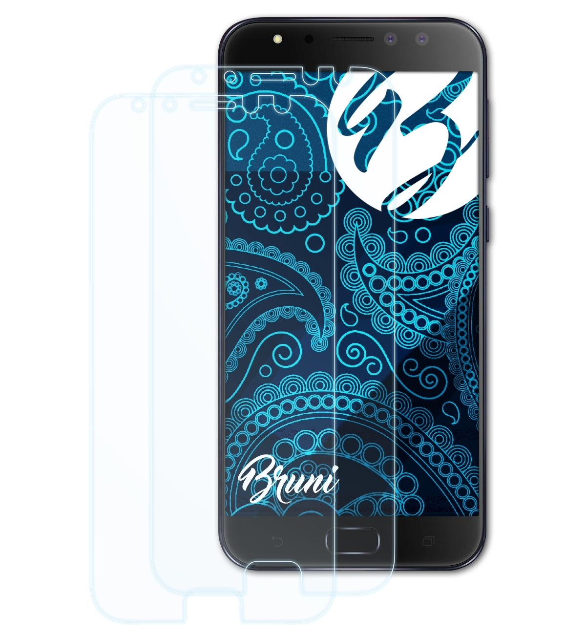 BRUNI 2x Basics-Clear Schutzfolie(für Asus Selfie 4 Pro ZenFone (ZD552KL))