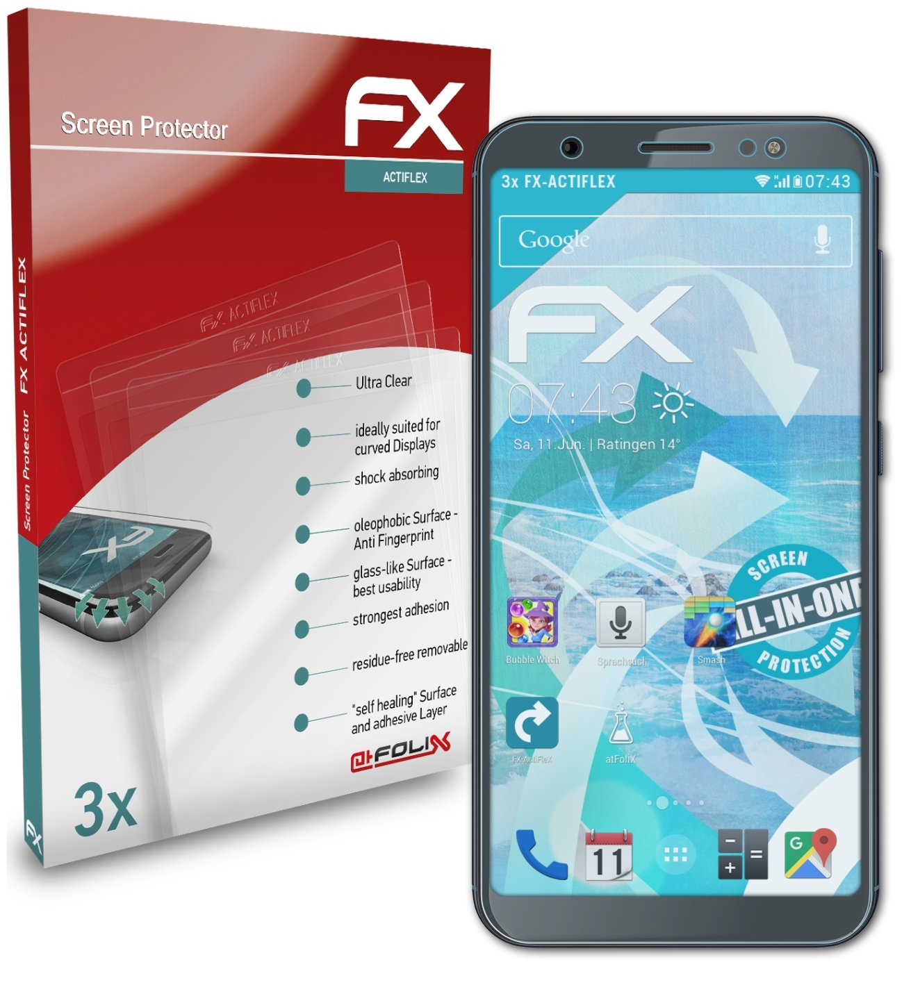 ATFOLIX 3x FX-ActiFleX Displayschutz(für Gigaset GS185)