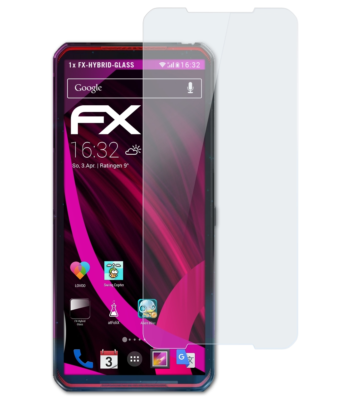 ATFOLIX FX-Hybrid-Glass Schutzglas(für Lenovo Legion Duel) Phone