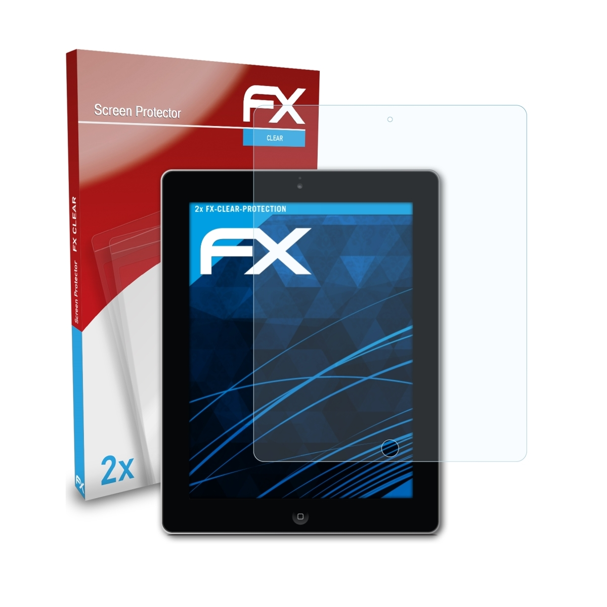 ATFOLIX 2x FX-Clear Displayschutz(für Apple / iPad 4 iPad iPad 2) / 3