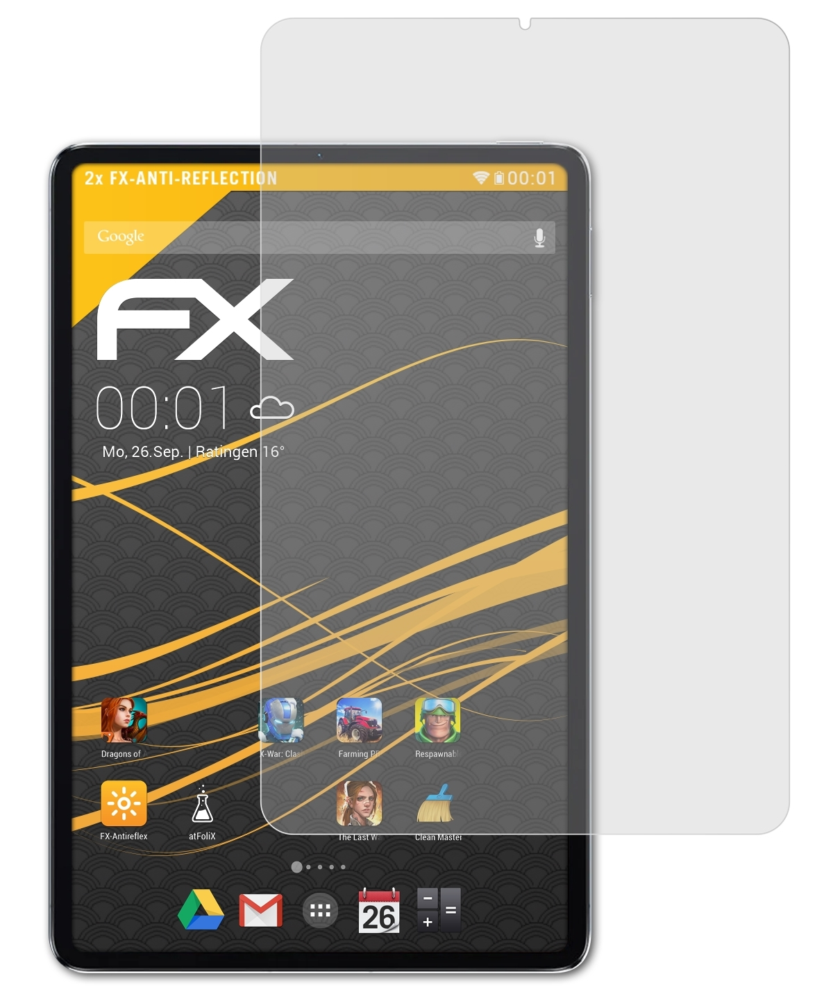 ATFOLIX 2x Mi Displayschutz(für Wi-Fi) Pad Pro FX-Antireflex Xiaomi 5