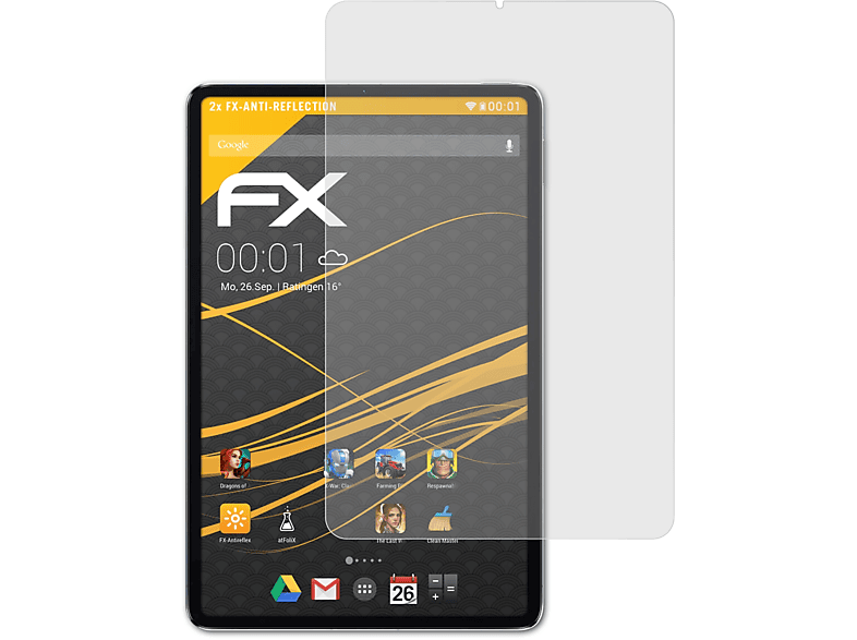 ATFOLIX FX-Antireflex Mi Pro 5 Xiaomi 2x Displayschutz(für Wi-Fi) Pad