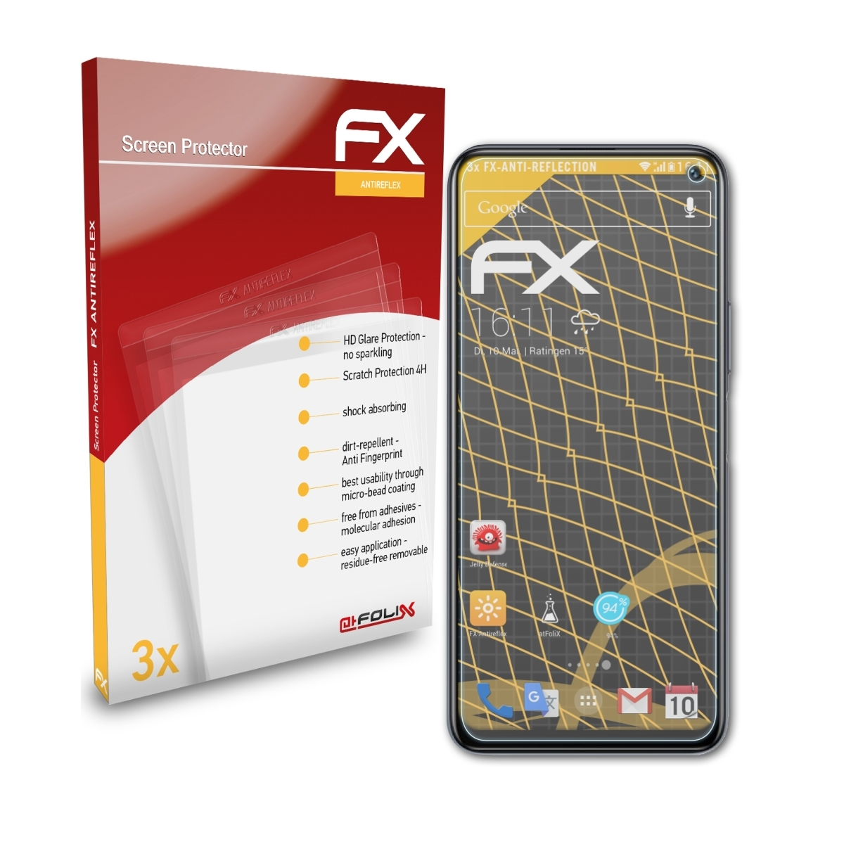 ATFOLIX 3x Neo FX-Antireflex 5 Displayschutz(für Lite) Vivo iQOO