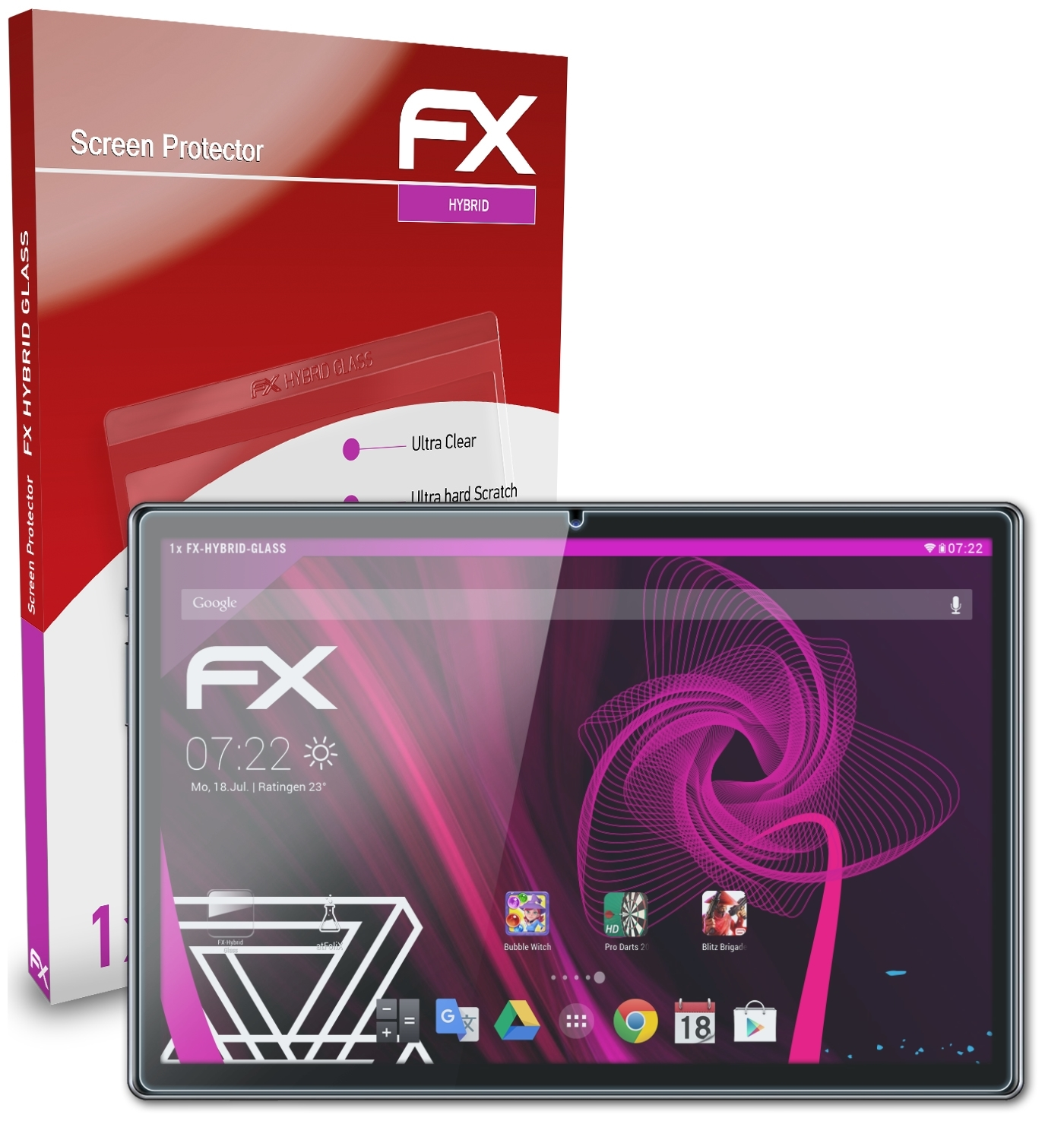 ATFOLIX FX-Hybrid-Glass Schutzglas(für Teclast P20HD)