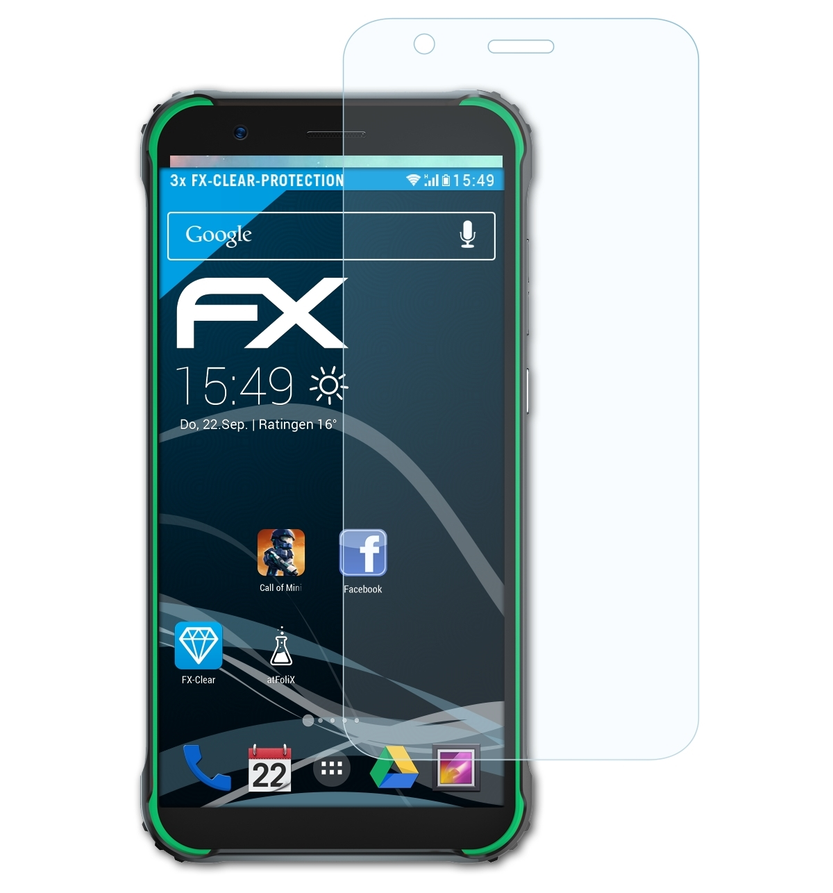 ATFOLIX 3x FX-Clear Displayschutz(für Blackview BV4900)