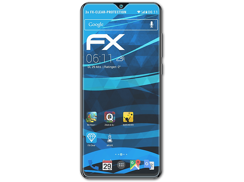 Pro) Cubot FX-Clear 3x Displayschutz(für ATFOLIX 20 Note