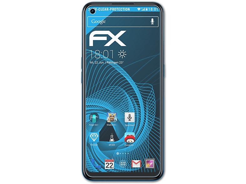 A53s) 3x FX-Clear Oppo ATFOLIX Displayschutz(für