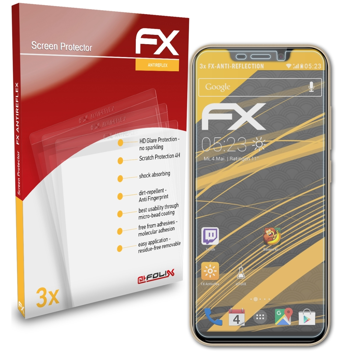 ATFOLIX 3x FX-Antireflex Displayschutz(für A30) Blackview