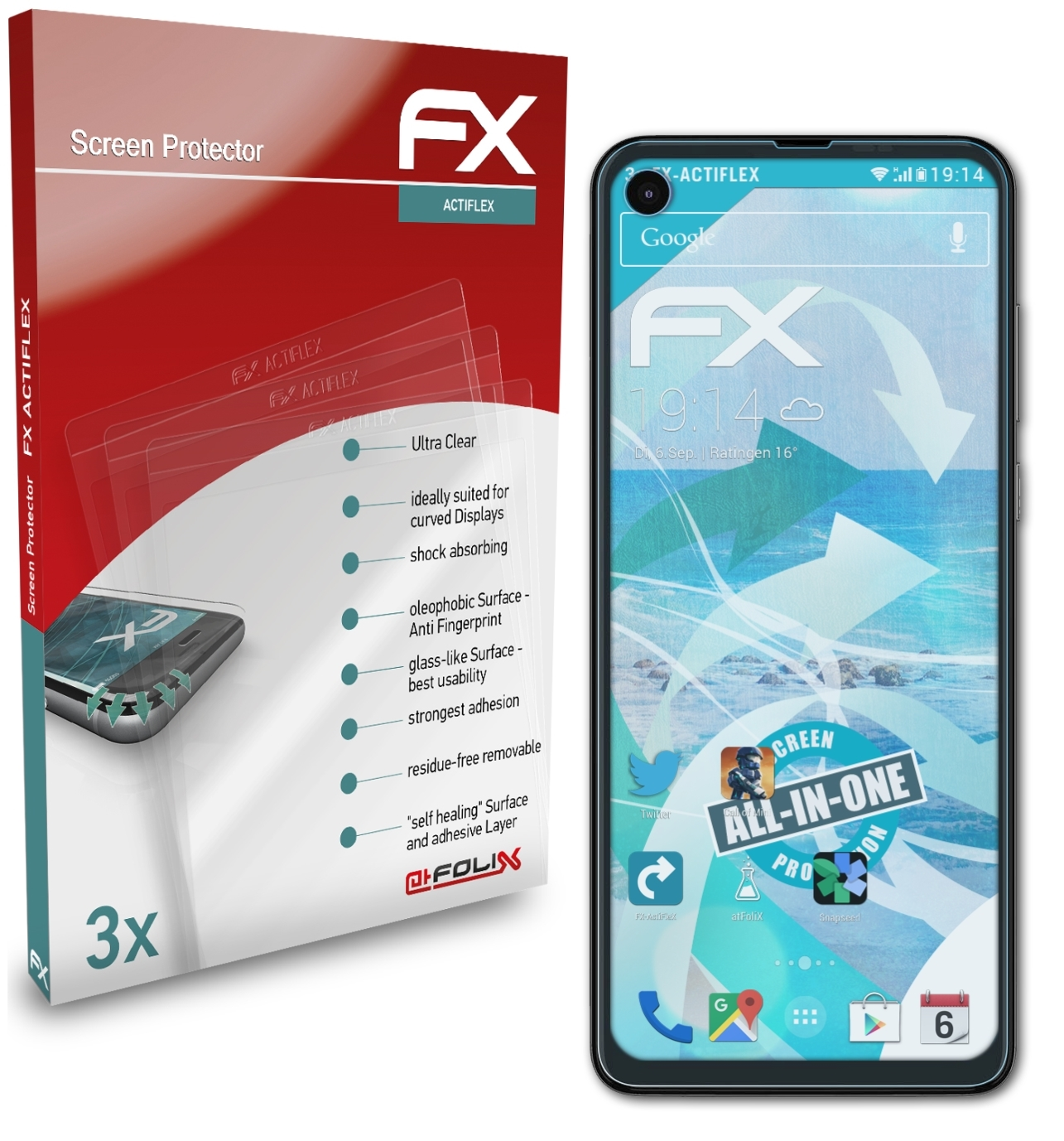 3x One Motorola Displayschutz(für FX-ActiFleX Action) ATFOLIX