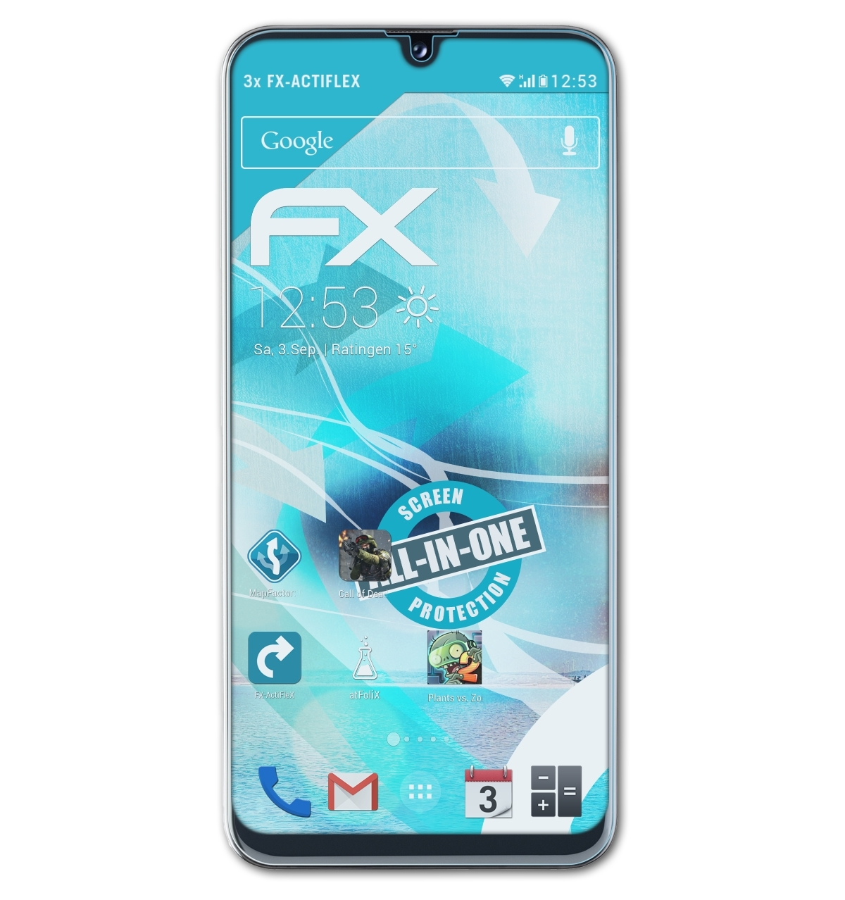ATFOLIX 3x FX-ActiFleX Displayschutz(für Samsung A20e) Galaxy
