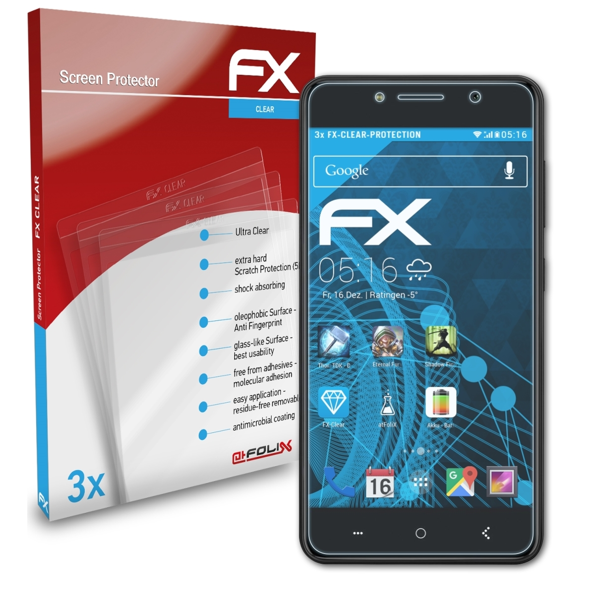 ATFOLIX 3x FX-Clear Displayschutz(für M-Net 1) Power