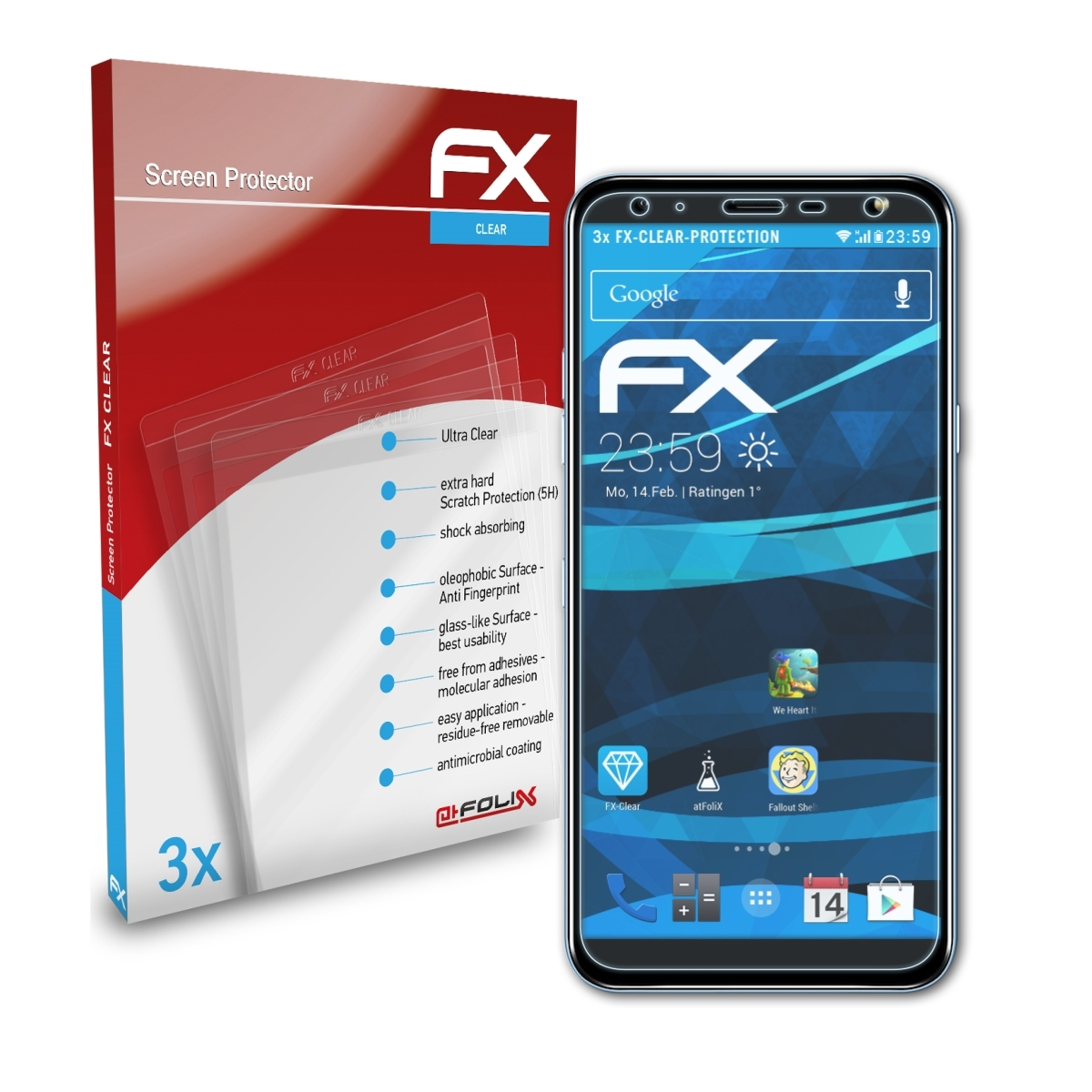 ATFOLIX 3x FX-Clear Displayschutz(für LG K40)