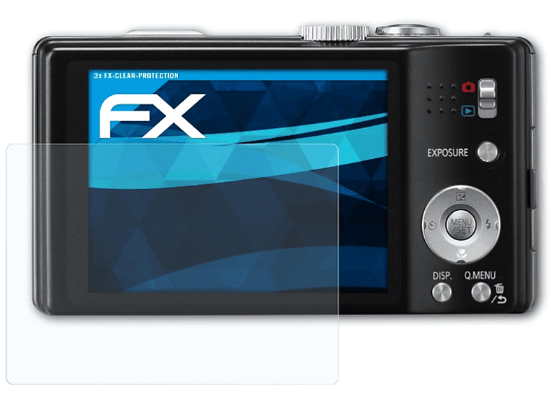 DMC-TZ22) 3x ATFOLIX Panasonic Lumix FX-Clear Displayschutz(für
