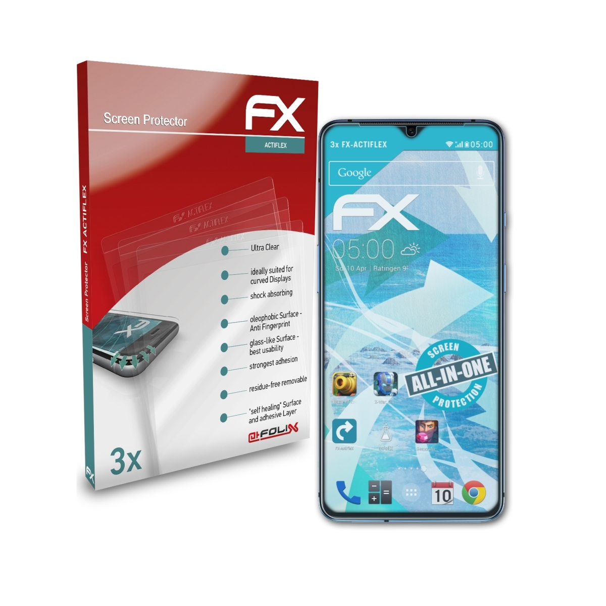 7T) OnePlus ATFOLIX FX-ActiFleX Displayschutz(für 3x