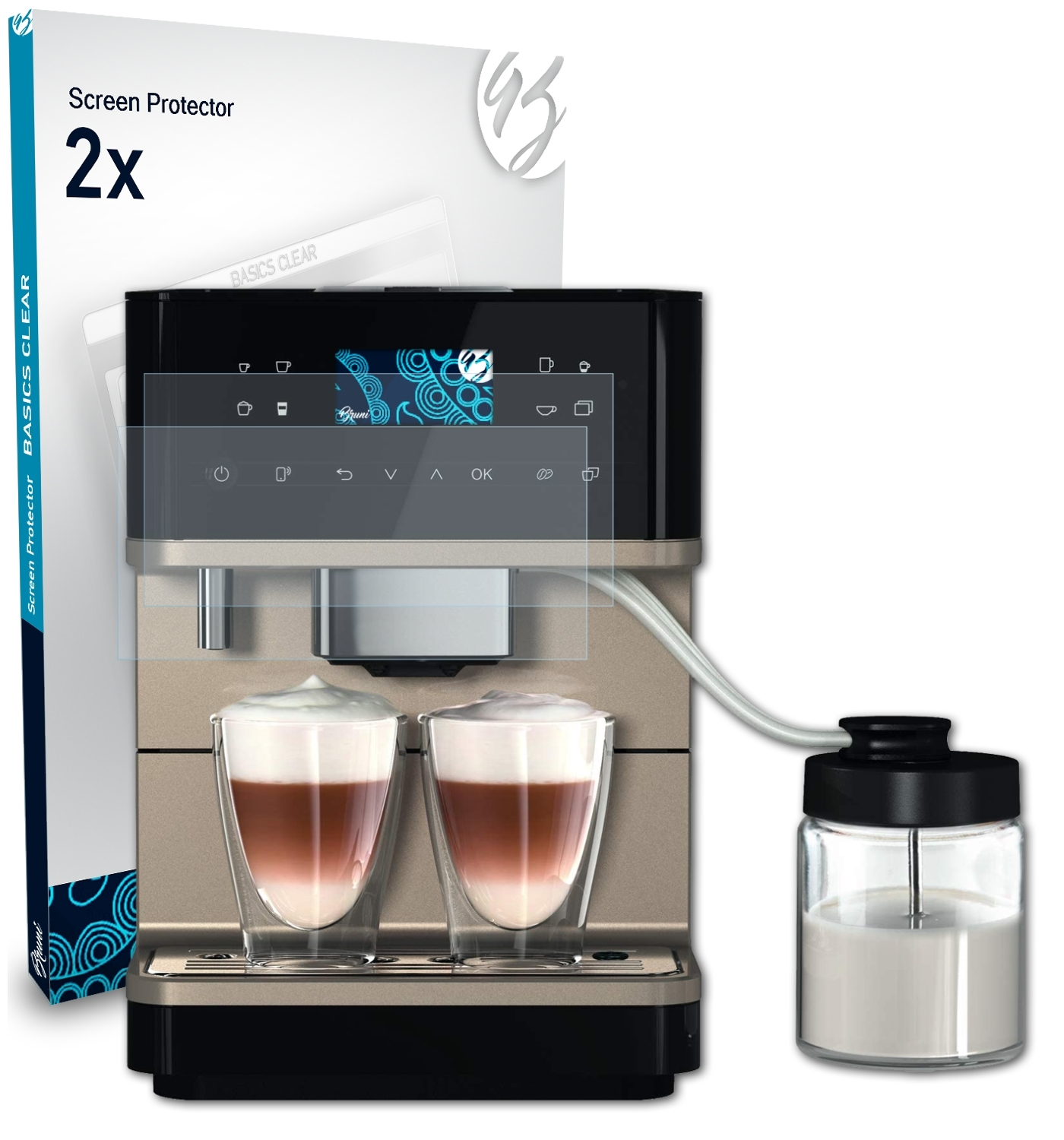 BRUNI 2x Basics-Clear Schutzfolie(für CM 6360 MilkPerfection) Miele